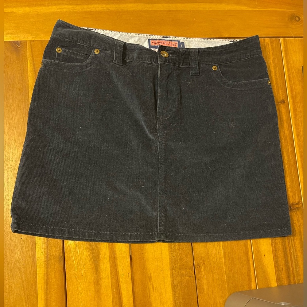 Vineyard Vines 5 Pocket Corduroy Skirt Size 8 Navy  Blue